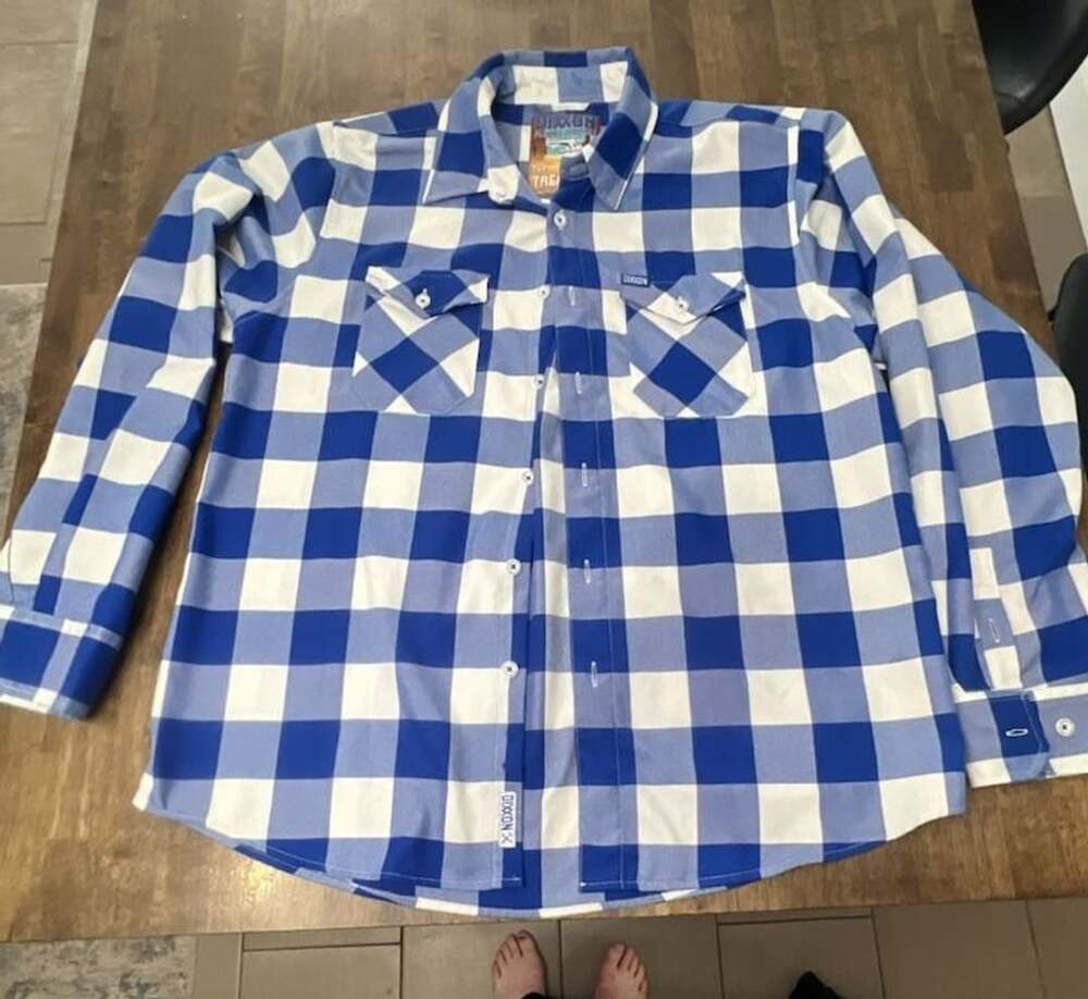 Dixxon Flannel Company The Trestles Size XL Blue White Plaid Shirt